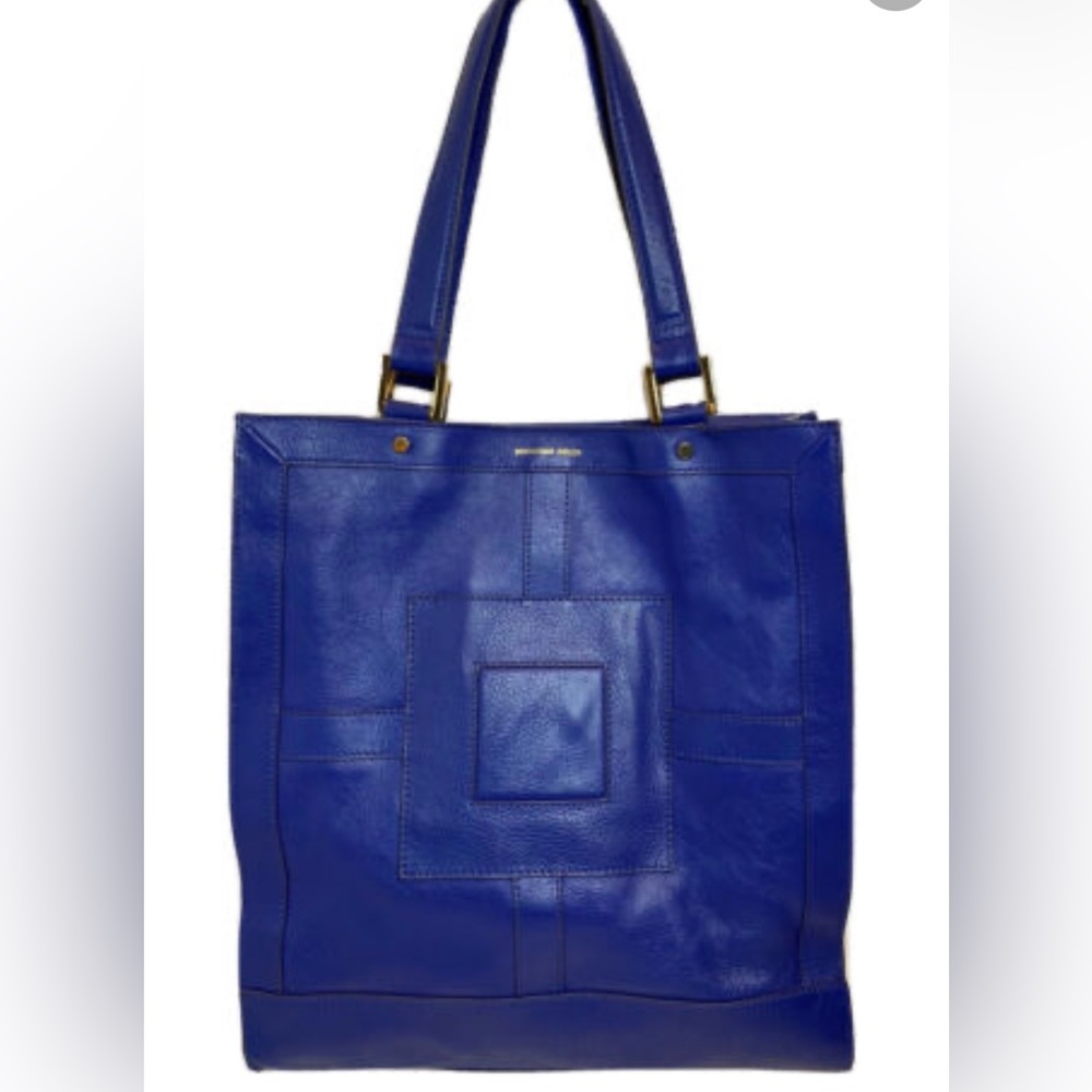 Johnathan Adler large Leather Nixon tote- Royal Blue